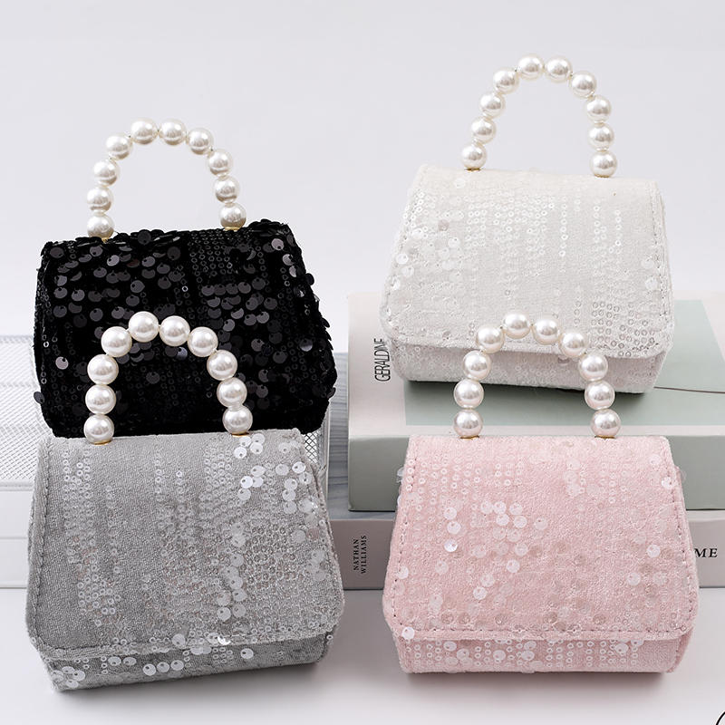 Bolso de hombro de moda para niños, cartera zero para niña con polvo de perla, bolso de princesa superventas, cartera de mano para mujer