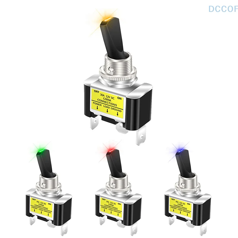 12V 30A LED iluminado interruptor de alternância interruptor oscilante 2 posições 3 pinos SPST liga/desliga