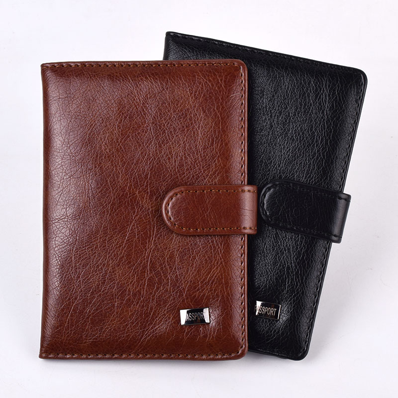 Capa para passaporte com ferrolho para viagem, carteira de couro para mulheres e homens, bolsa para documentos, cartões, caso обло на п kisрт