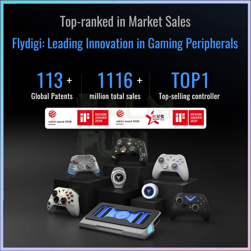 Flydigi Vader 4 Pro Controller per videogiochi con impugnatura atletica wireless Bluetooth con bilanciamento Hall per giochi Xbox/PC/Steam