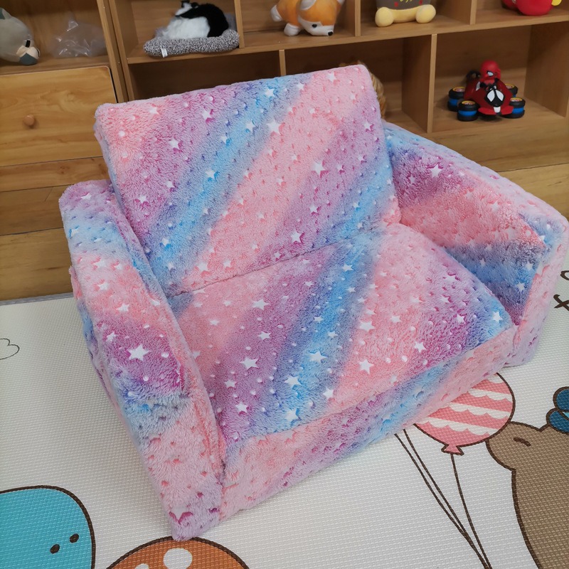 Sofá infantil, confortável sofá infantil 2 em 1, dobrável, sofá conversível para espreguiçadeira infantil para meninos e meninas