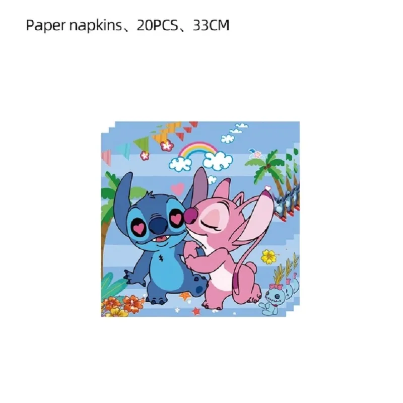 디즈니 Lilo and Stitch 생일 파티 장식 일회용 식기 컵 접시 냅킨 식탁보, 소년 어린이 베이비 샤워 용품