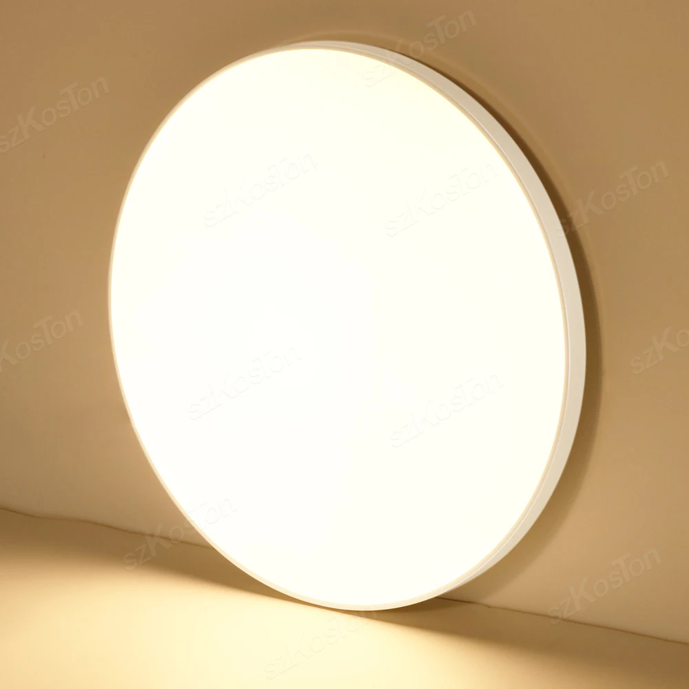 37 ซม.โคมไฟเพดาน LED บางเฉียบ 3 สีไฟ LED ตกแต่งห้องโคมไฟเพดานในร่มสําหรับห้องครัวห้องนอนห้องนั่งเล่นห้องน้ํา