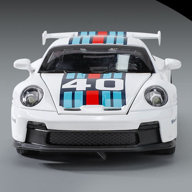 1: 32 Parsche 911 GT3 modelo de carro de liga esportiva brinquedo fundido com som e luz veículos decoração brinquedos para crianças presente