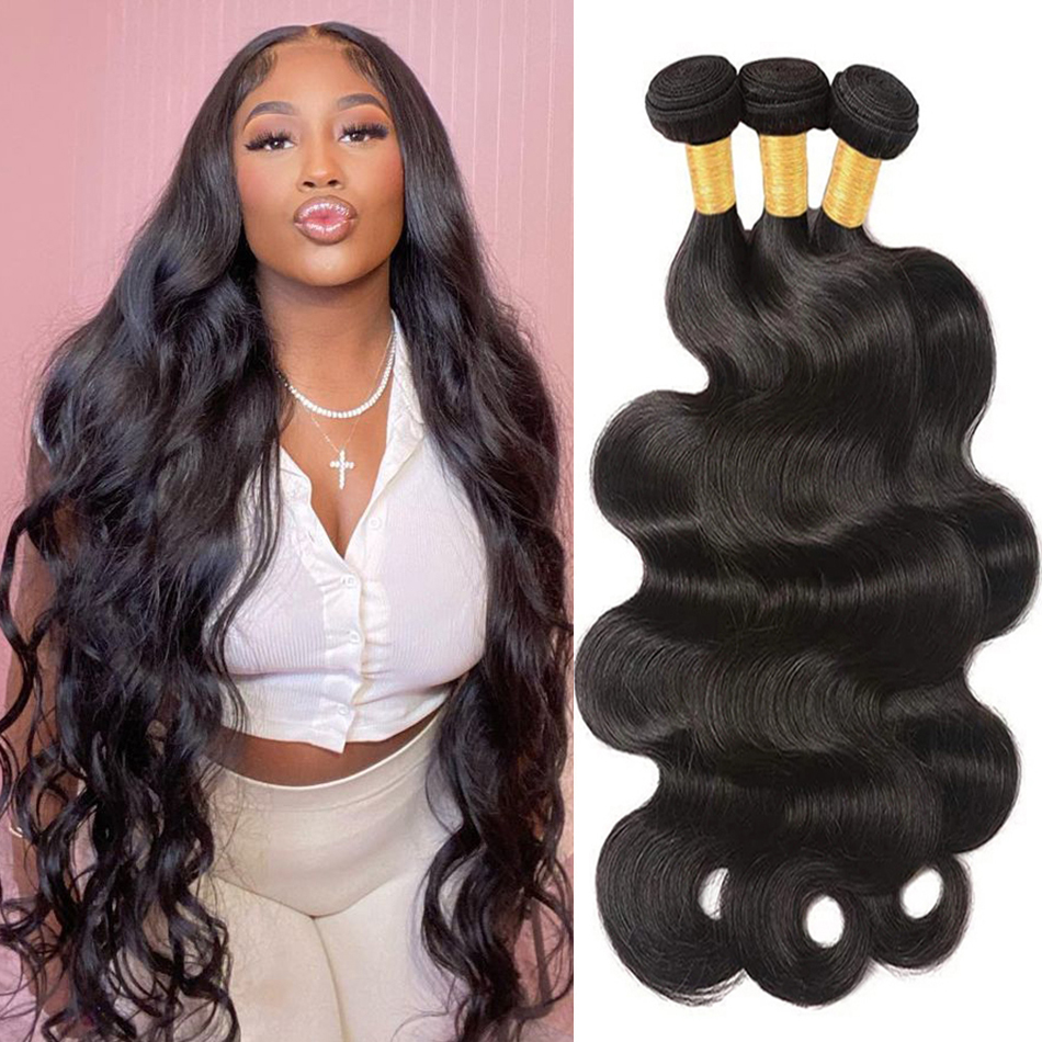 Pacotes peruanos do cabelo humano da onda do corpo, 100% não transformados, Virgin, Weave Bundles, extensões longas, 30 ", 12A