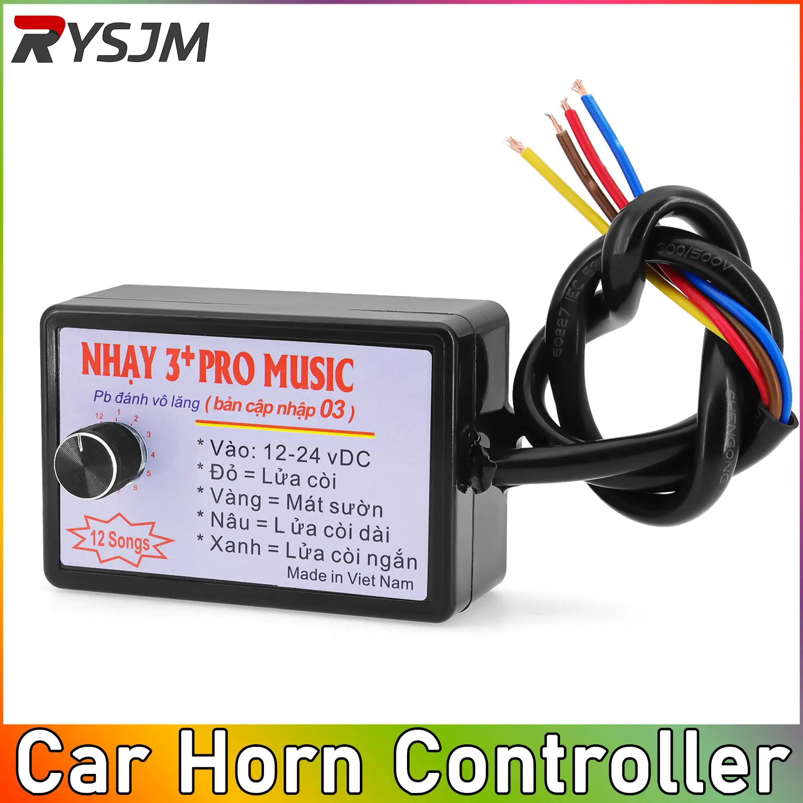 Controlador de bocina de coche, altavoz de bocina eléctrica, unidad de Control de sonido con 12 efectos de sonido, conmutación de 12-24V para coche, camión, Boa marina, 1 ud.