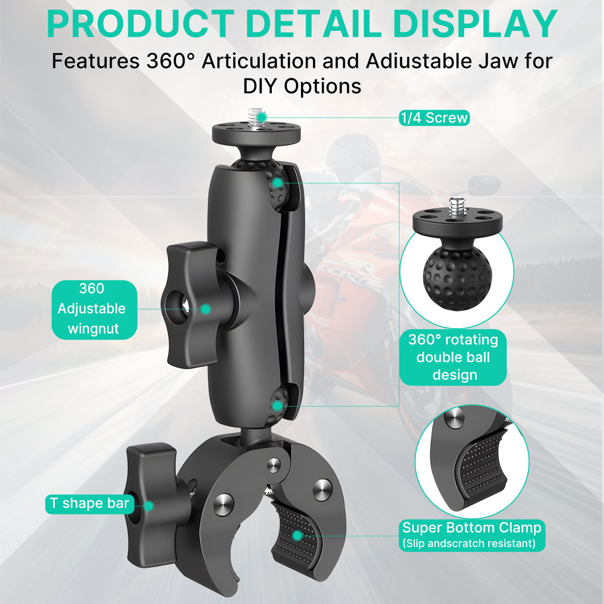 Kit de abrazadera de doble cabezal para motocicleta Insta360 One X2 X3, soporte de doble Clip para GoPro 11 10 9, accesorios de Cámara de Acción
