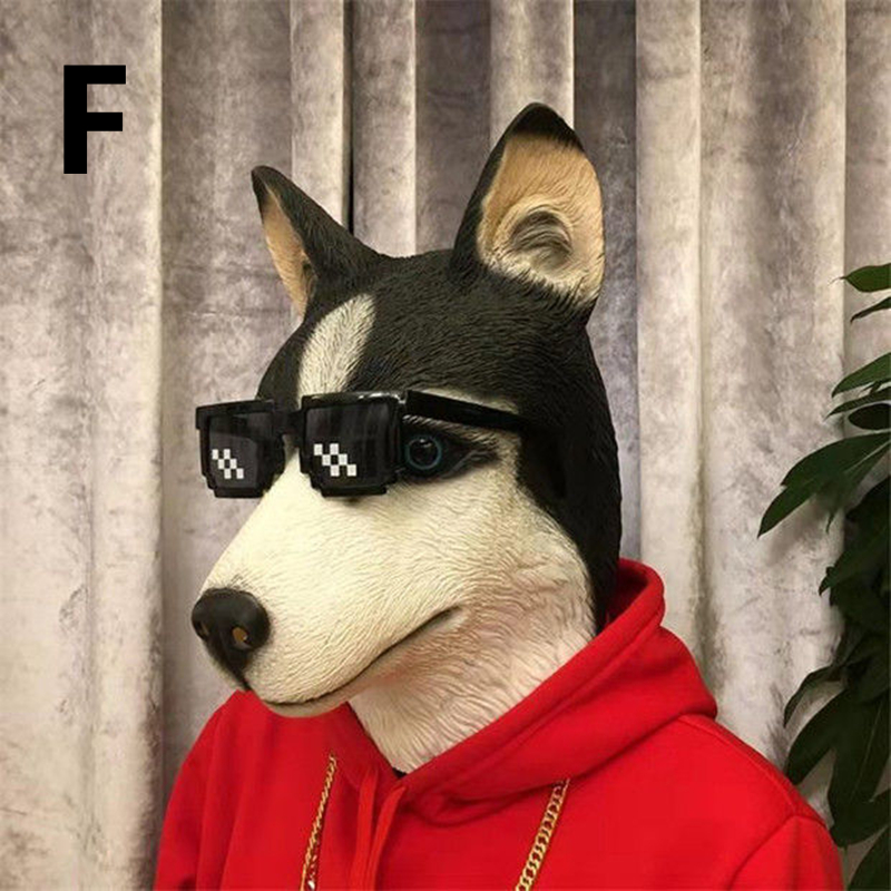 참신 Lubber 라텍스 동물 머리 마스크 원숭이 침팬지 개 머리 마스크 할로윈 파티 의상 가장 무도회 복장 코스프레