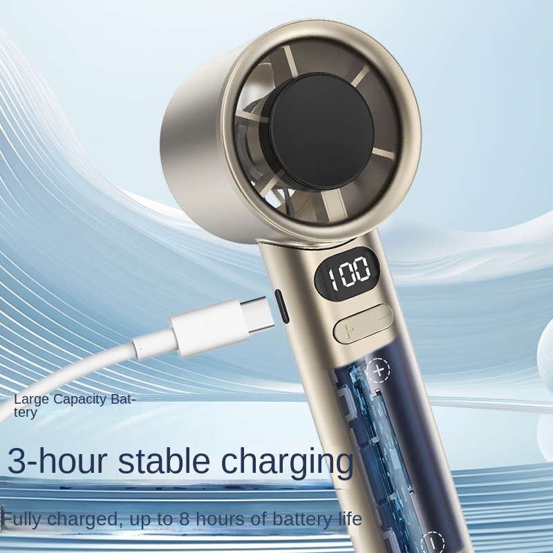 Draagbare handventilator USB oplaadbaar 120 windsnelheden Mini bladloze handventilator Persoonlijke hogesnelheidsventilatoren Elektrische wimperventilator