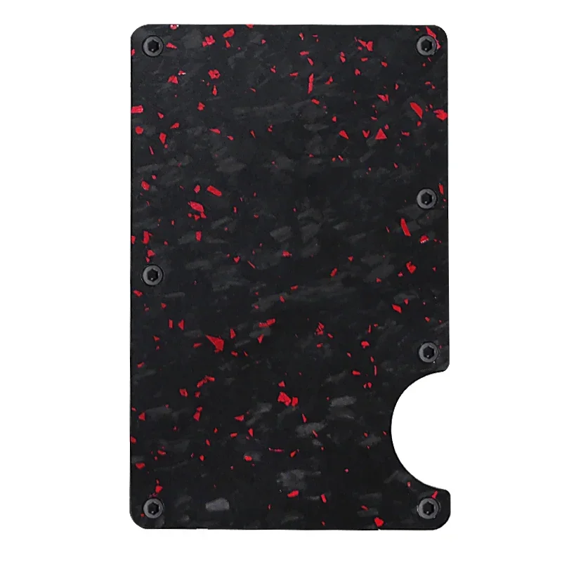 カーボンファイバーメタルミニマリストスリムクレジットカードホルダー財布カルテイラ男性用 Cartera Tarjetero Hombre RFID 銀行カードホルダーケース
