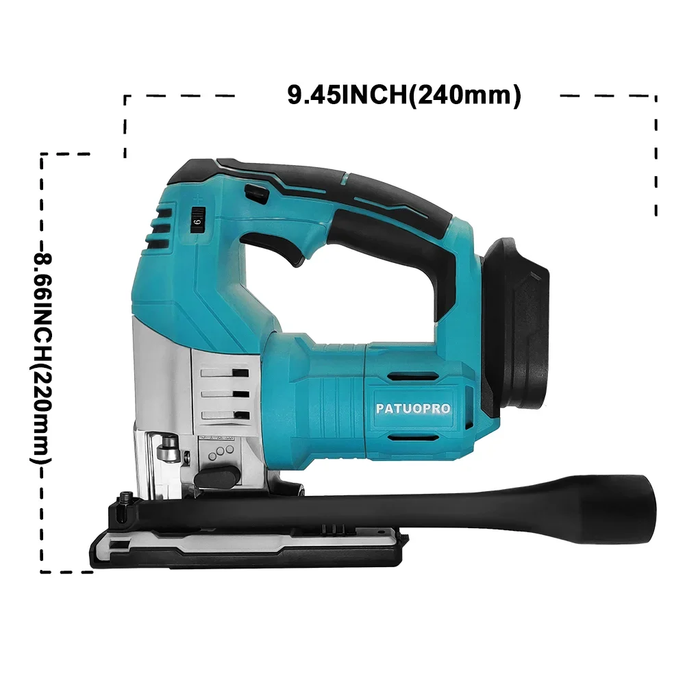 Brushless Cordless Jig Saw with 6 Variable Speed 4-Position Orbital Setting Electric Jigsaw fit Makita 18v Battery(No Battery)