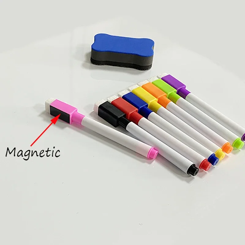 A2 Size Magnetic Dry Erase Whiteboard for Fridge,Magnetic Board for Fridge (23.6" X 16.5") with 8 Dry Erase Marker and 1 Eraser