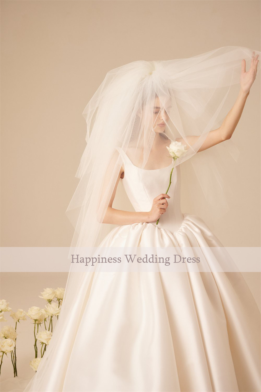 Customized Strapless Sleeveless A-Line Wedding Dresses Backless And Zipper Bridal Gown vestidos de novia