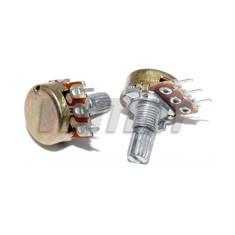 10 Uds 15mm 3pin WH148 potenciómetro lineal 1K 2K 5K 10K 20K 50K 100K 250K 1M Kit de potenciómetros con tuercas y arandelas