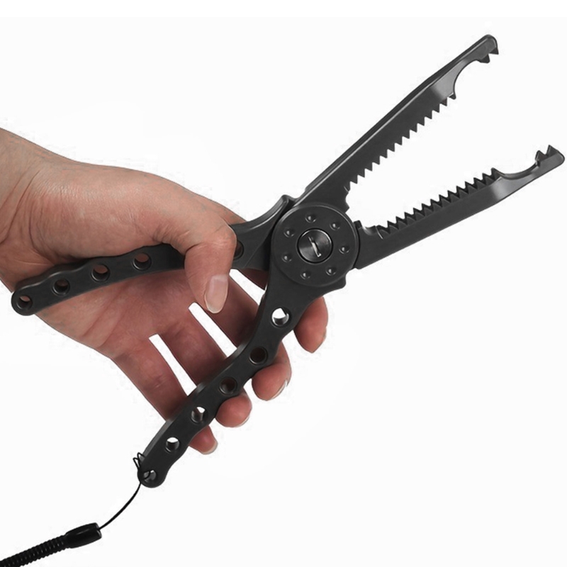 Пластиковые рыболовные плоскогубцы с высоким индексом, инструментом для снятия ручки и крючками, прочным захватом для сома с нескользящей ручкой и ремешком