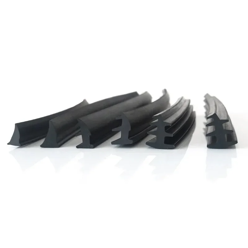 1/3/5/10M Door And Window Sealing Strip Aluminum Windproof Alloy Fixed Glass Gap Three T Type Fill The Card Slot Rubber Strips