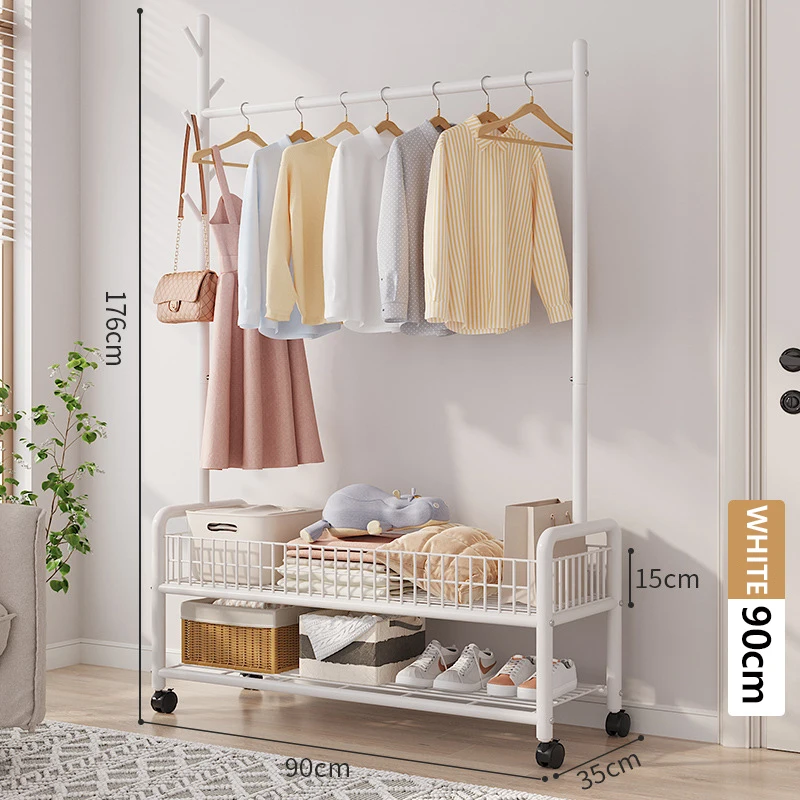 이동식 옷 랙 바닥 옷걸이 스탠드 보관 옷장 모자 스탠드 보관 상자 침실 가구 perchero de Pie Coat Rack