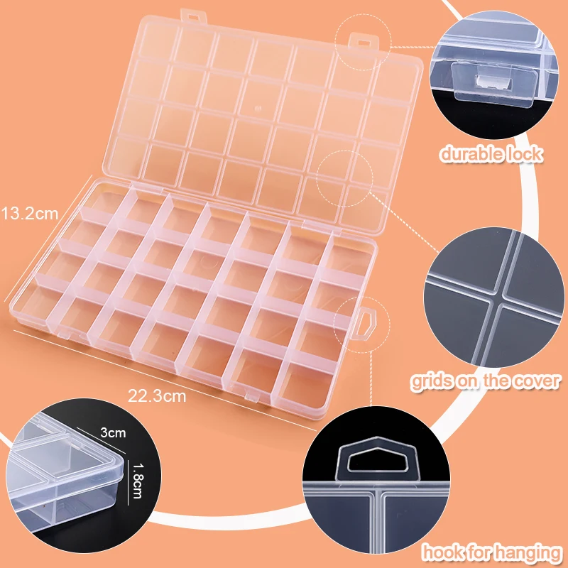 Contenitore portaoggetti trasparente Portagioie Scatola portaoggetti in plastica trasparente Vetrina portaoggetti vuota per orecchini per perline