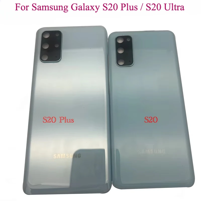 Para Samsung Galaxy S20 Plus / S20 Ultra G980 G985 cubierta trasera de batería Panel de vidrio 3D S20 carcasa de puerta trasera lente de cristal de cámara