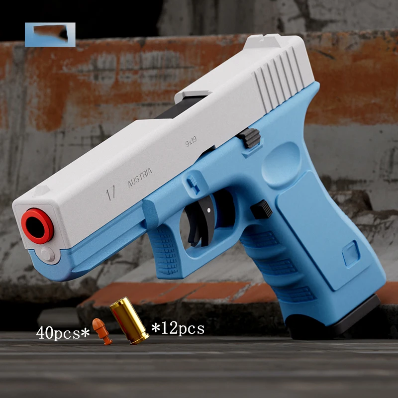 Pistola de pistola de balas suaves con respaldo, capacidad de Ejcetion de disparo único y carcasa, Blaster, juego de tiro para deportes al aire libre
