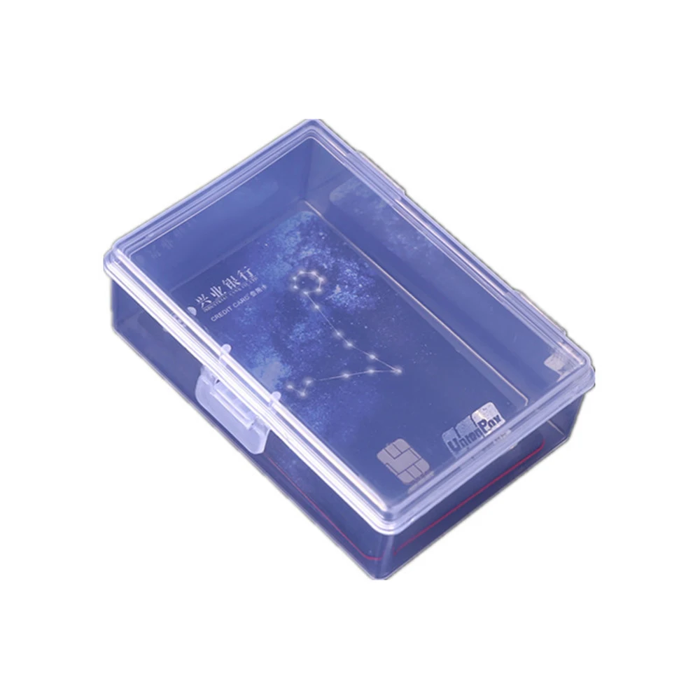 Scatola portaoggetti in plastica Custodia per gioielli Mini scatole Contenitore per carte Scatola trasparente Forniture di archiviazione portatili classiche