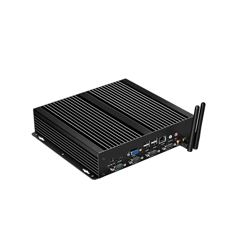 Fanless Industrial Mini PC Intel Core i5-3317U Celeron 1037U Windows XP 4x COM Rs232 DB9 8USB Support Windows XP/7/8/10 Linux