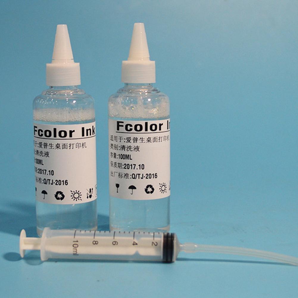 100ml entsperren Drucker kopf düsen Reinigungs lösung Reinigungs flüssigkeits kit für Epson-Tinten strahl drucker mit Spritze alle Werkzeuge spülen