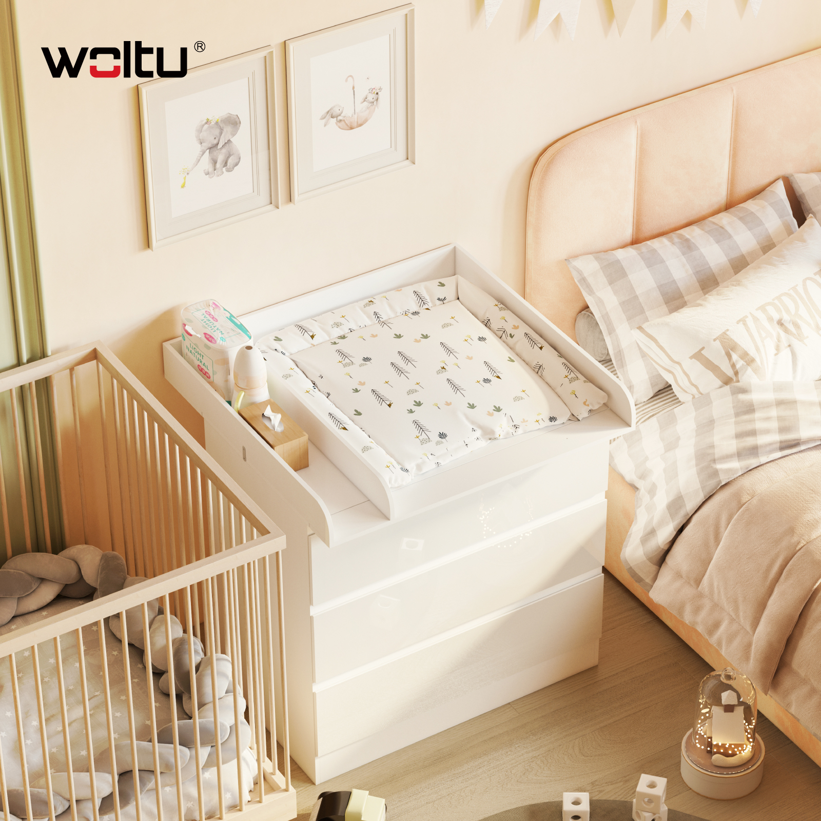 Table de commode pour enfants, 80x8,5x74,5 cm