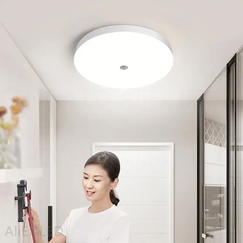 Luces de techo LED con Sensor de movimiento PIR, iluminación inteligente para el hogar, 12W, 18W, 20W, 30W, 40W, lámpara de techo para habitaciones, pasillos, pasillo, 110V, 220V