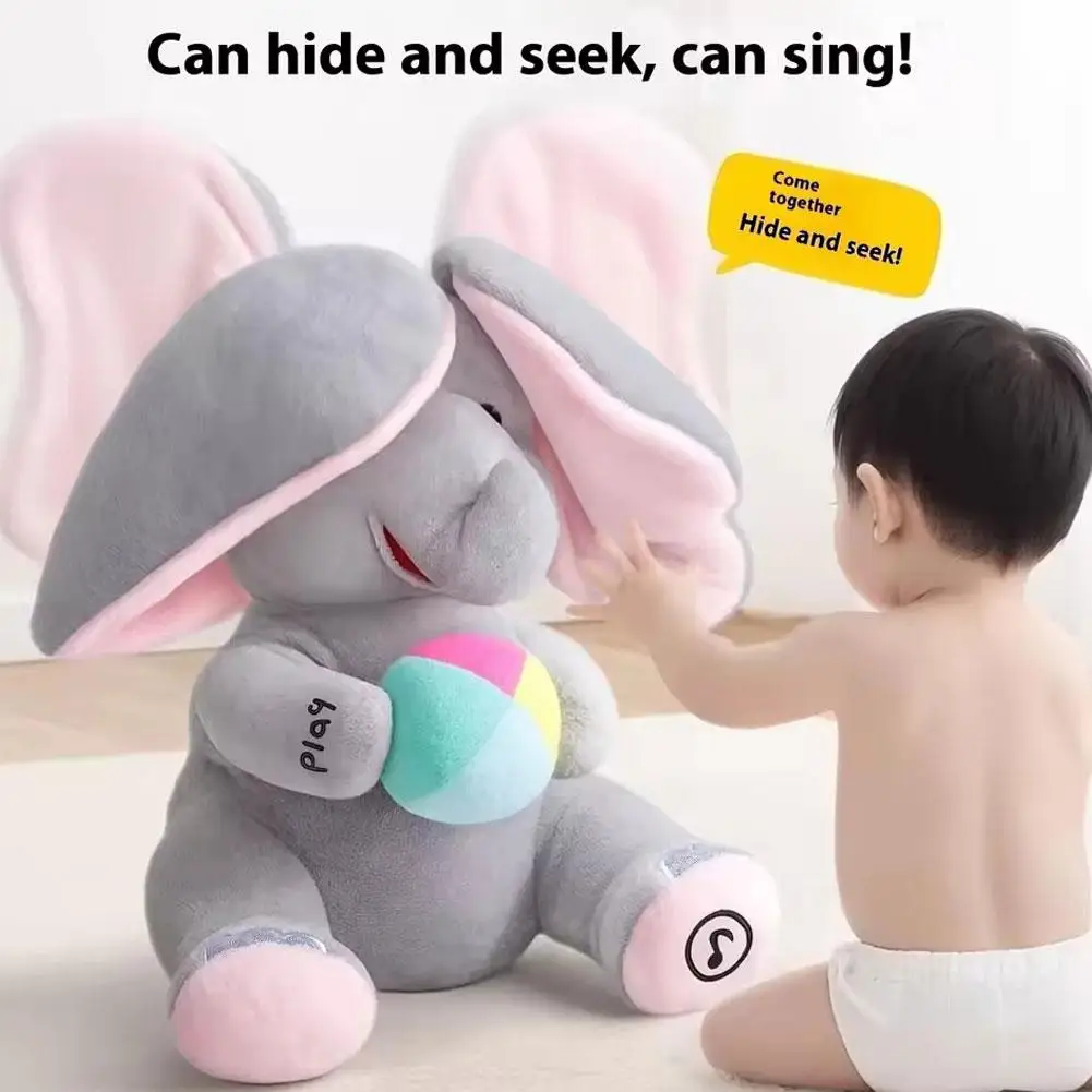 Hide-and-seek Elephant Plush Toy Animated Elephant Toys Plush Singing Elephant With Ears Moving Interactive Toys Gifts For Baby