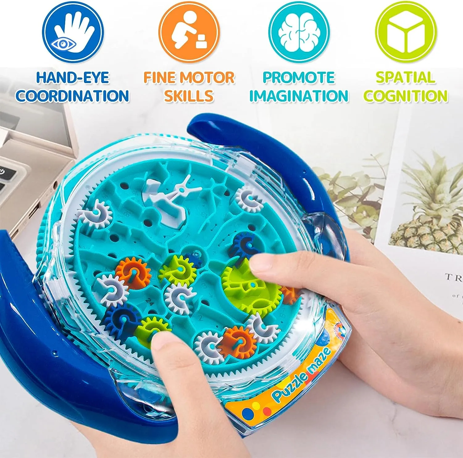 Puzzle 3D créatif, équipement amusant, labyrinthe, disque, boule d'équilibre, labyrinthe, plat de roue, Puzzle IQ, jouet éducatif, cadeau d'anniversaire et de noël