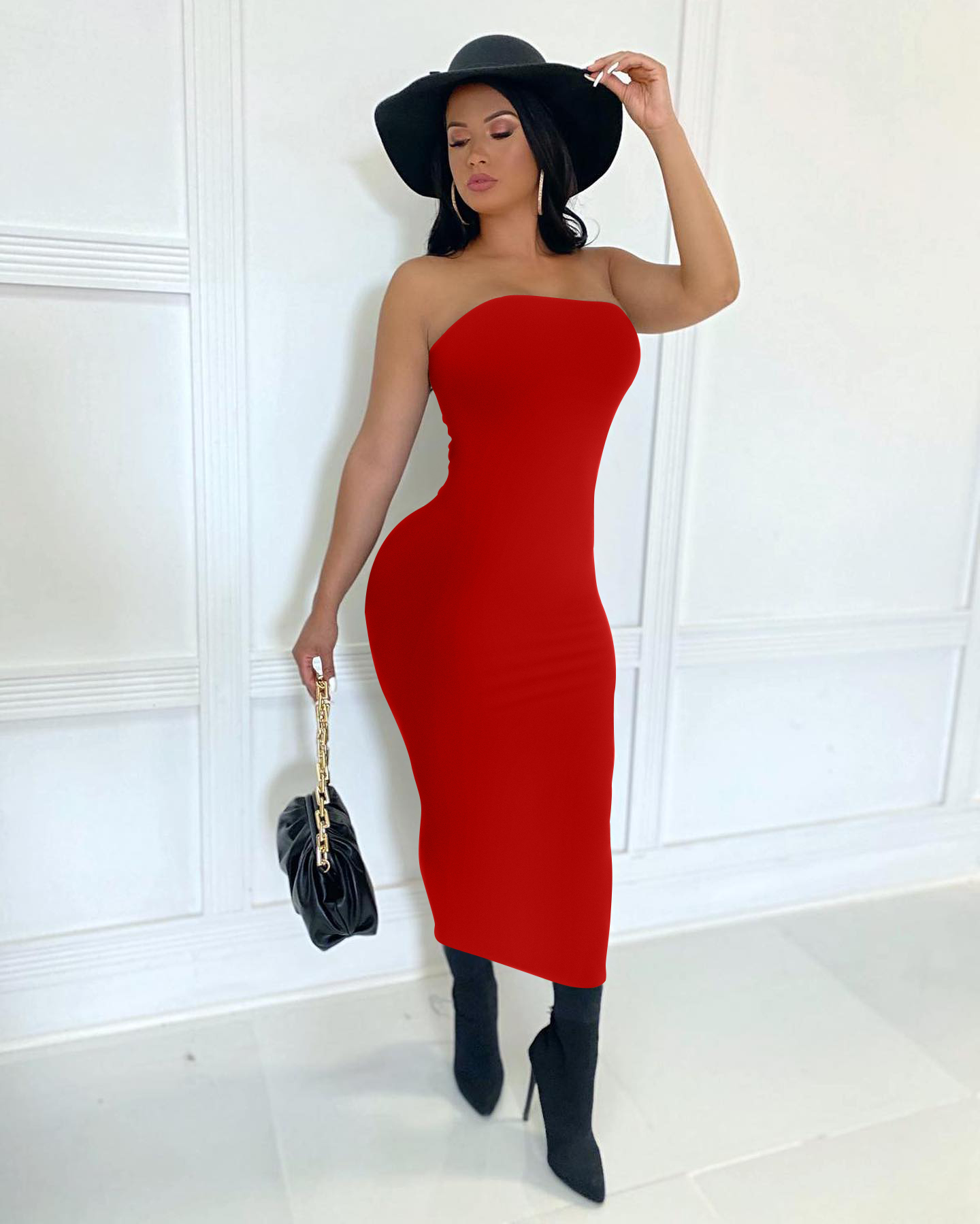 zomer dames sexy mouwloze borst gewikkeld lange strandjurk