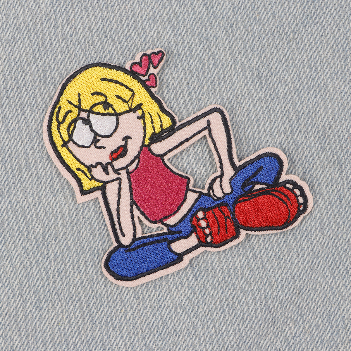 Cartoon Mädchen DIY besticktes Eisen auf Patches Abzeichen Patchwork Näh applikation Jacke Rucksack Abzeichen