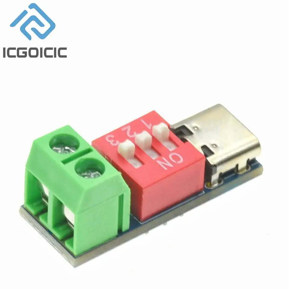 5PCS Tipo-C PD QC Trigger 5V ~ 20V Dial Code Regolazione DC Tensione Modulo di Alimentazione Dial Regolazione Tensione Ricarica Veloce Modulo Decoy