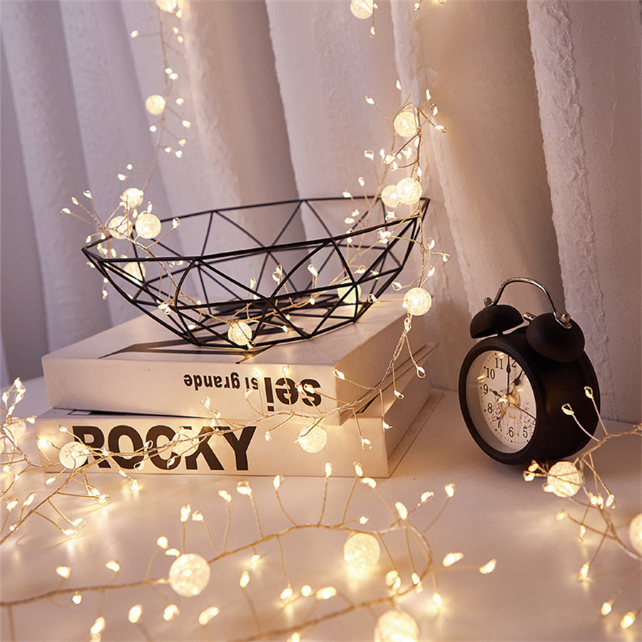 6m 120leds Kristall Crack Ball String Lichter 8 Modi Feuerwerks körper Lichterketten für Weihnachten Girlande Party Hochzeit Schlafzimmer Dekor