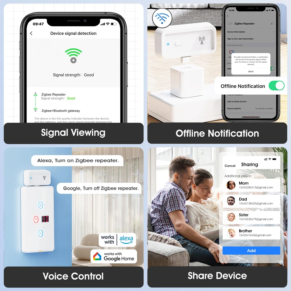 Smart Tuya Zigbee เครื่องขยายสัญญาณไร้สาย Type-C เครื่องขยายสัญญาณสามารถใช้กับ ZigBee GATEWAY HUB Smart Life APP