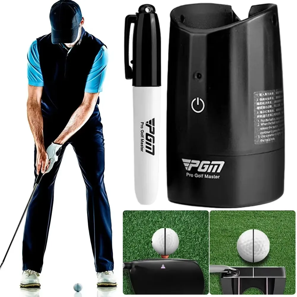 Scriber elettrico da golf Strumento di allineamento del rivestimento della pallina da golf Trova centro di gravità Linea di distribuzione Accessori da golf per pittore di palline