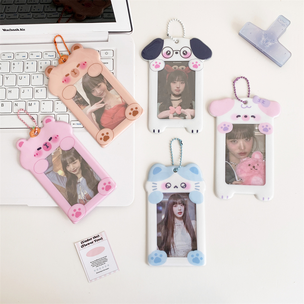 3 インチかわいい動物フォトカードホルダー Kpop スタイルアイドルカード保護カバースリーブ