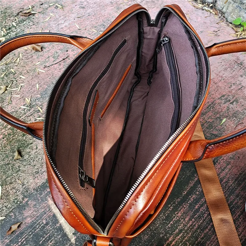 Vintage schwarz kaffee braun vollkorn gemüse gegerbt echtes leder männer a4 umhängetasche portfolio highend m6386