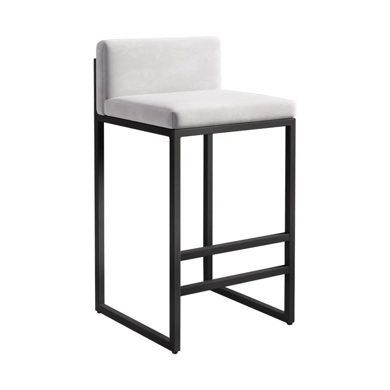 Silla de bar de 65Cm, taburete alto, bar, hogar, centro comercial, silla trasera simple de hierro forjado