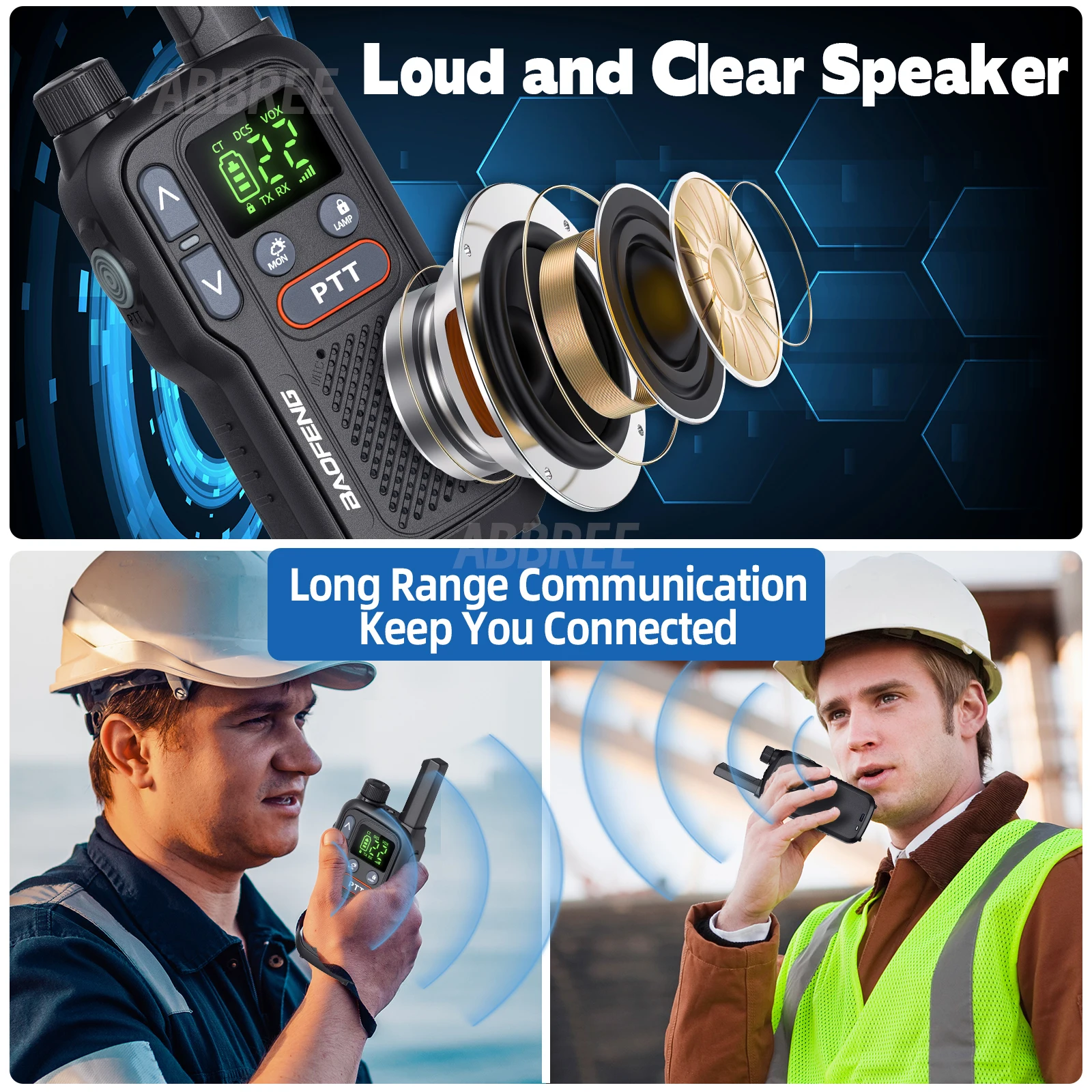 2PCS Baofeng BF-T18 Mini Dual PTT Walkie Talkie Portable PMR 446Mhz  Flashlight NOAA For Camping Two Way Radio F22 PMR