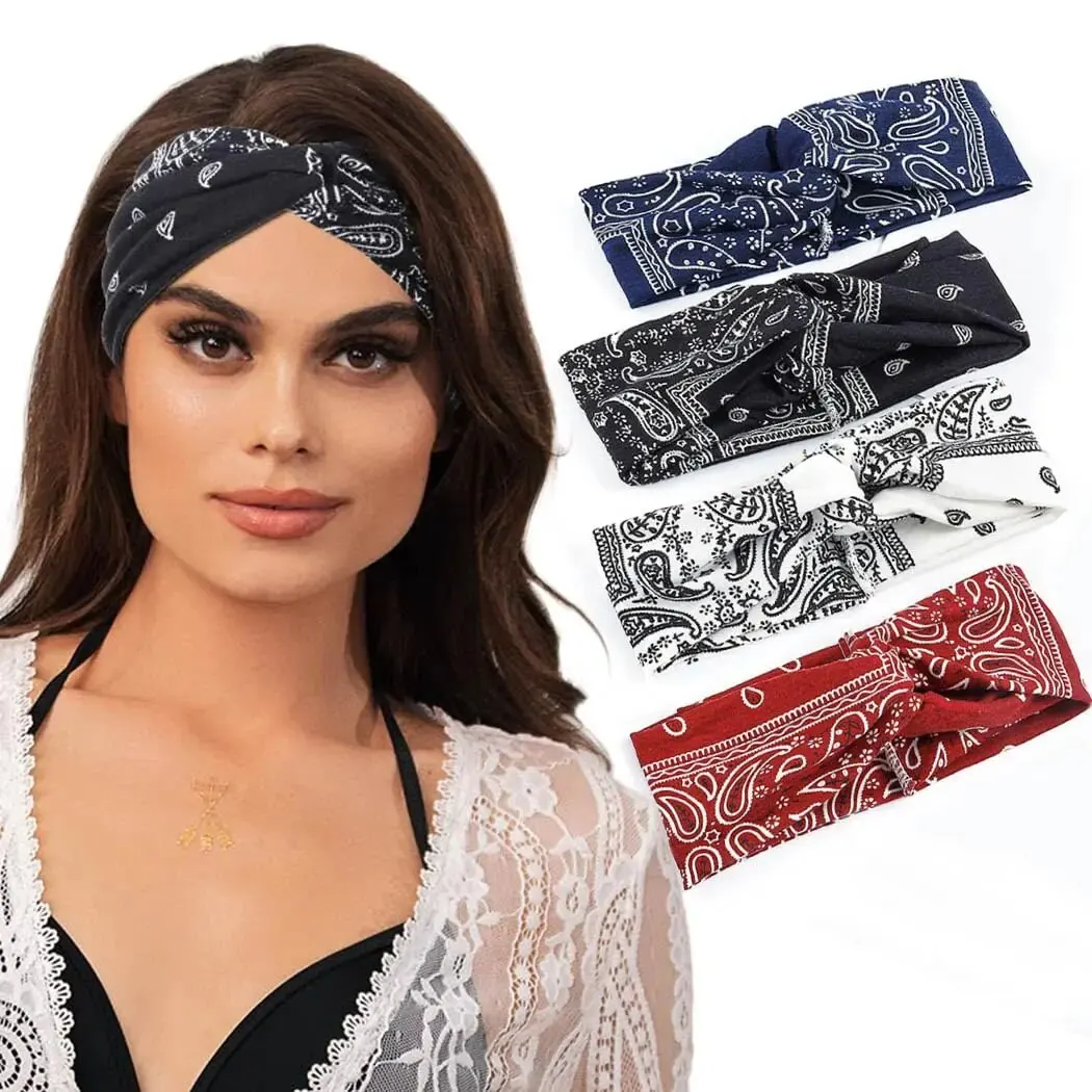 1 PC สําหรับผู้หญิงยืดวงผมกว้างผูกปมสําหรับโยคะวิ่งกีฬา Sweatband ผู้หญิงหญิงอุปกรณ์เสริมผม