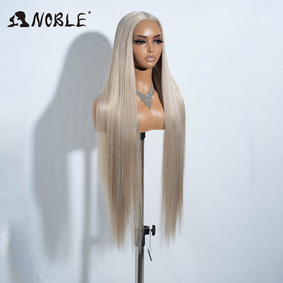 Edele cosplay pruiken voor zwarte vrouwen rechte synthetische kant pruik 38 inch ombre blonde kant pruik cosplay blonde synthetische kant pruik