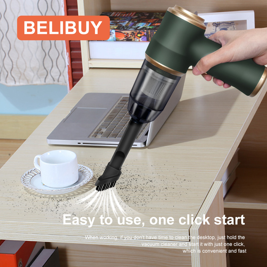 BELIBUY Kabelloser Auto-Staubsauger zum Reinigen von Teppichen im Schlafzimmer, tragbare Hochleistungsfunktion, Haushaltsgeräte-Reinigungsmaschine