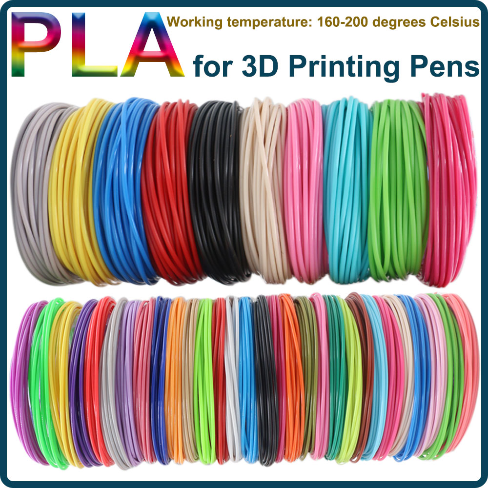 สี PLA Filament สําหรับ 3D ปากกาการพิมพ์ 36M 50M 100M 150M 200M ควันฟรีปลอดภัยพลาสติกเติมสําหรับ 3D เด็กการพิมพ์ปากกา