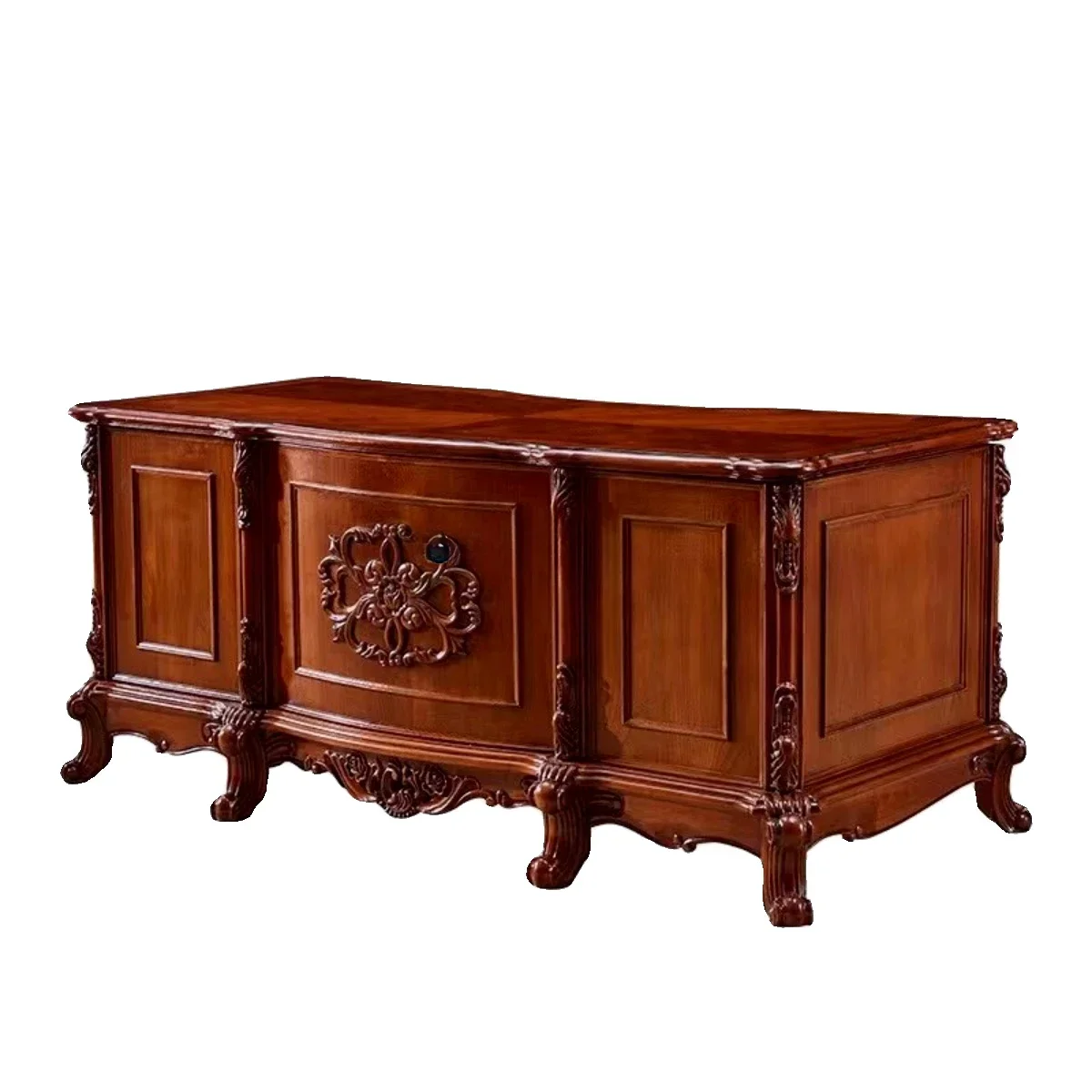 Meja Eksekutif Kayu Solid Meja Komputer Furnitur Belajar Meja Kerja Meja Bos Eropa Mewah Retro