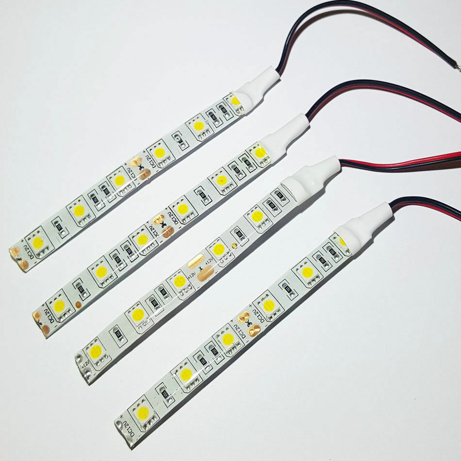 10 Uds 12V 24V 10cm 20cm 30cm 50cm 1m 5m 5050 tira Flexible LED 60 leds/m cinta de tira LED cortable suave impermeable no impermeable