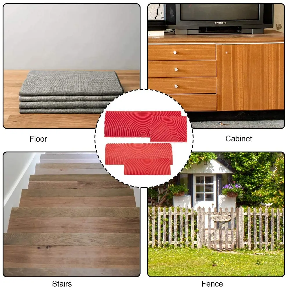 2 Cái/bộ Cao Su Cán Bàn Chải Tranh Dụng Cụ Giả Gỗ Graining Tranh Treo Tường Trang Trí Nhà Cửa Nghệ Thuật Nổi DIY Graining