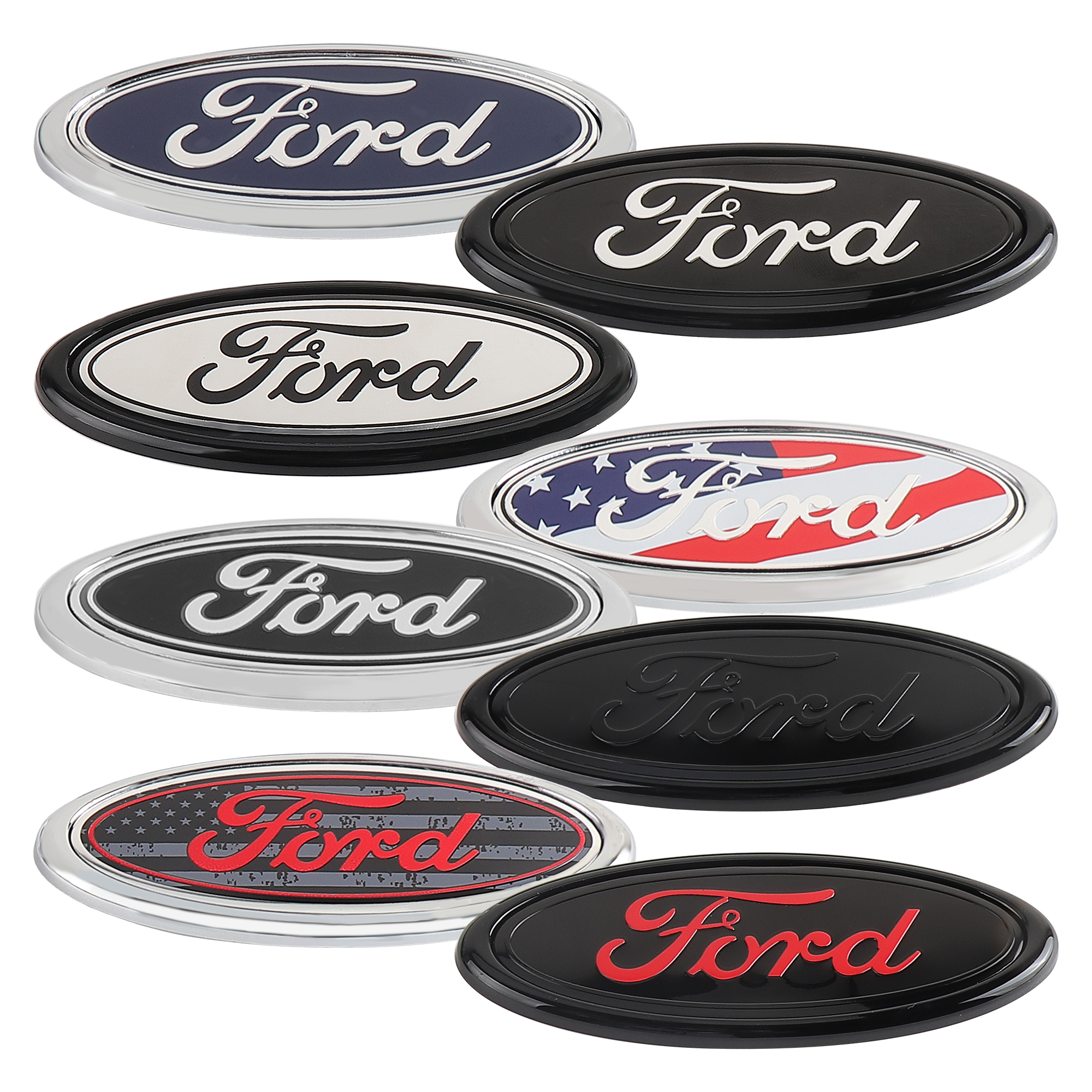 Emblema de rejilla delantera de coche, insignia con logotipo de maletero trasero, accesorios adhesivos para Ford Focus mk2 mk3 Fiesta mk7 Ranger Mondeo mk4 S-MAX Kuga