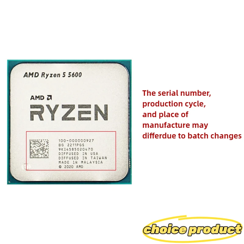 AMD Ryzen 5 R5 5600 3.5GHz 6-Core 12-Thread CPU Processor 65W LGA AM4 Not brand new